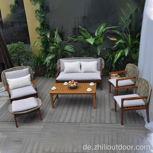 Freizeit Aluminium Outdoor Rattan Garden Sofa Set